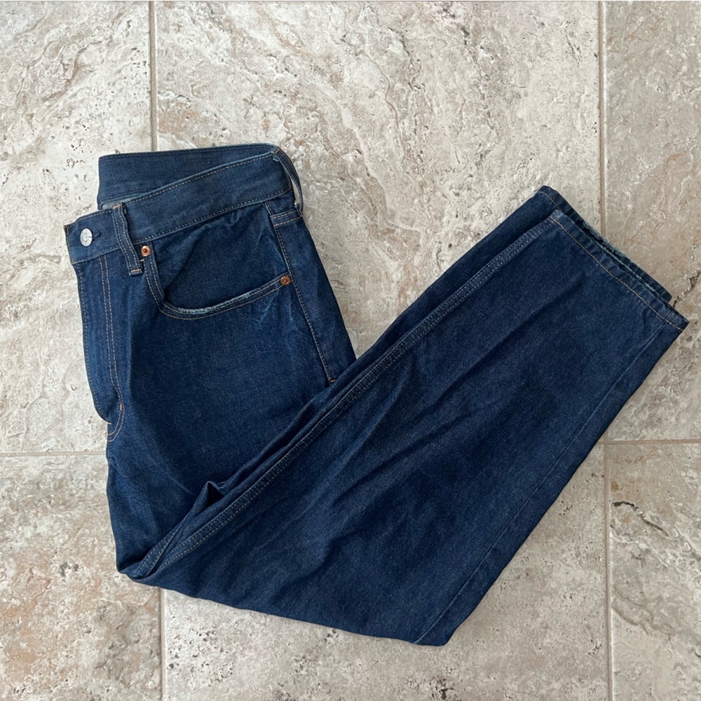 Gap Denim High Rise Barrel Ankle Length Jeans in Dark Indigo Blue, size 28/6R - Picture 10 of 12